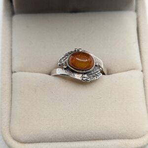 925 Silver and Amber Ring